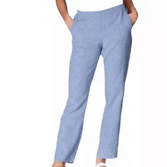 J. Jill Pants - J Jill Love Linen Blue Ankle Pant SP